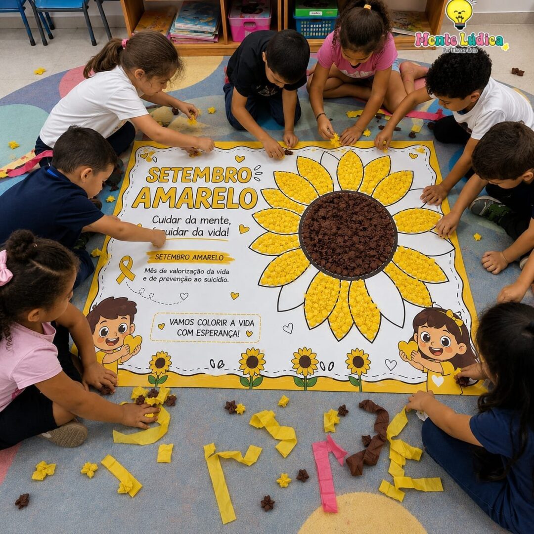 Painel interativo papel crepom setembro amarelo
