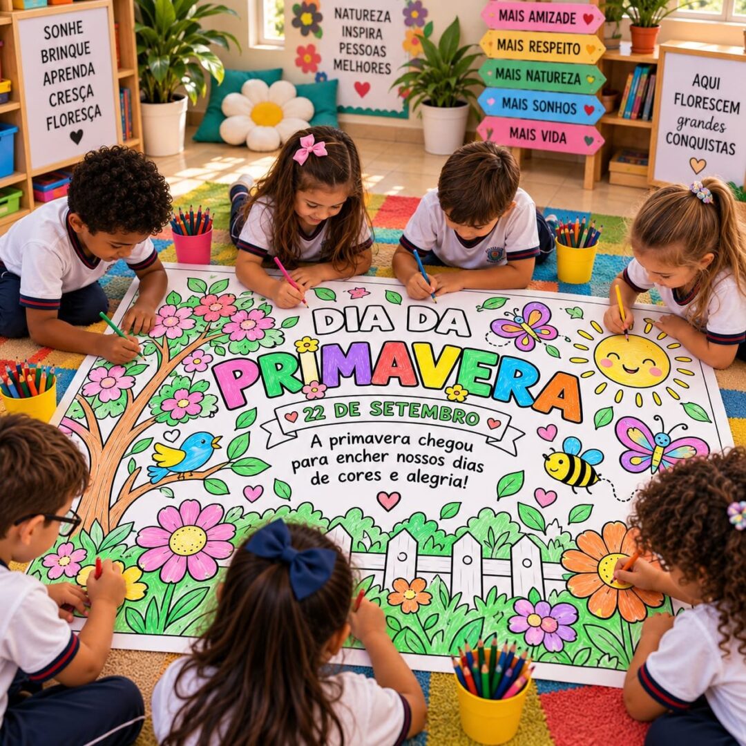 Painel de colorir Primavera