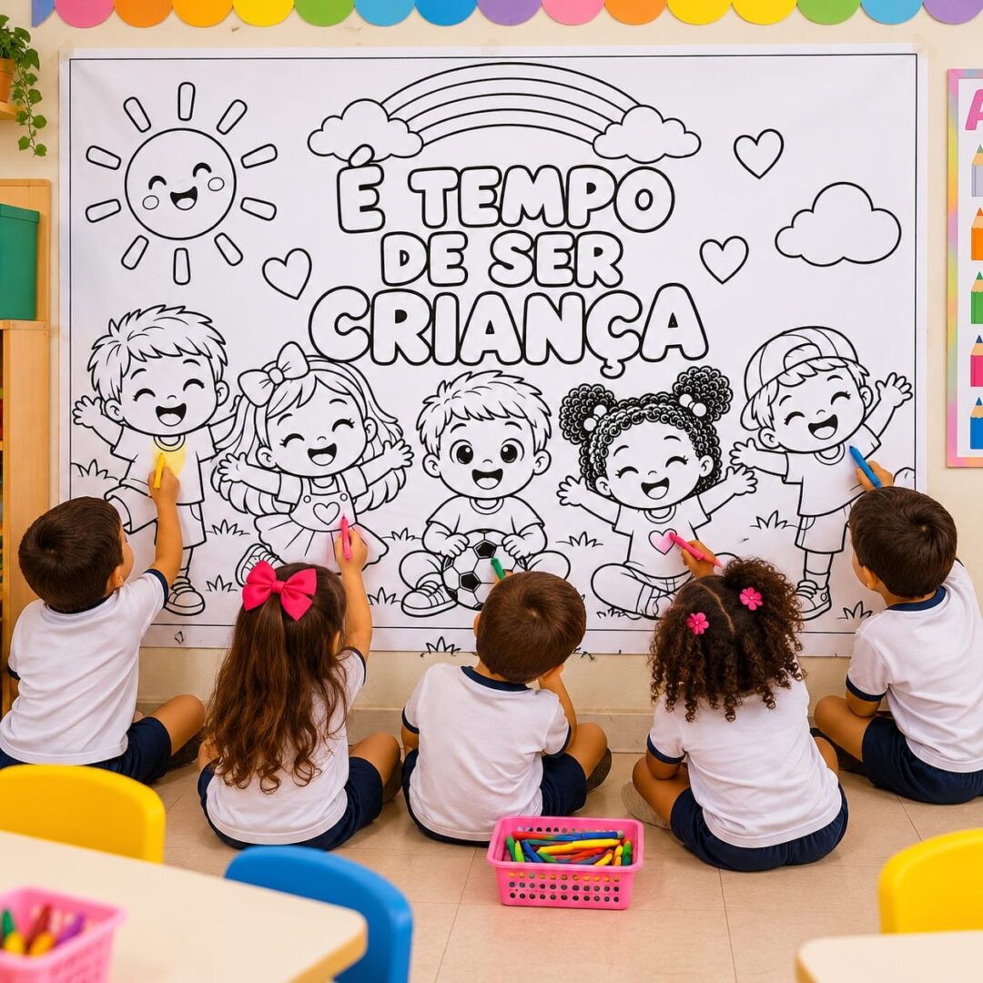 Painel colorir dia das crianças