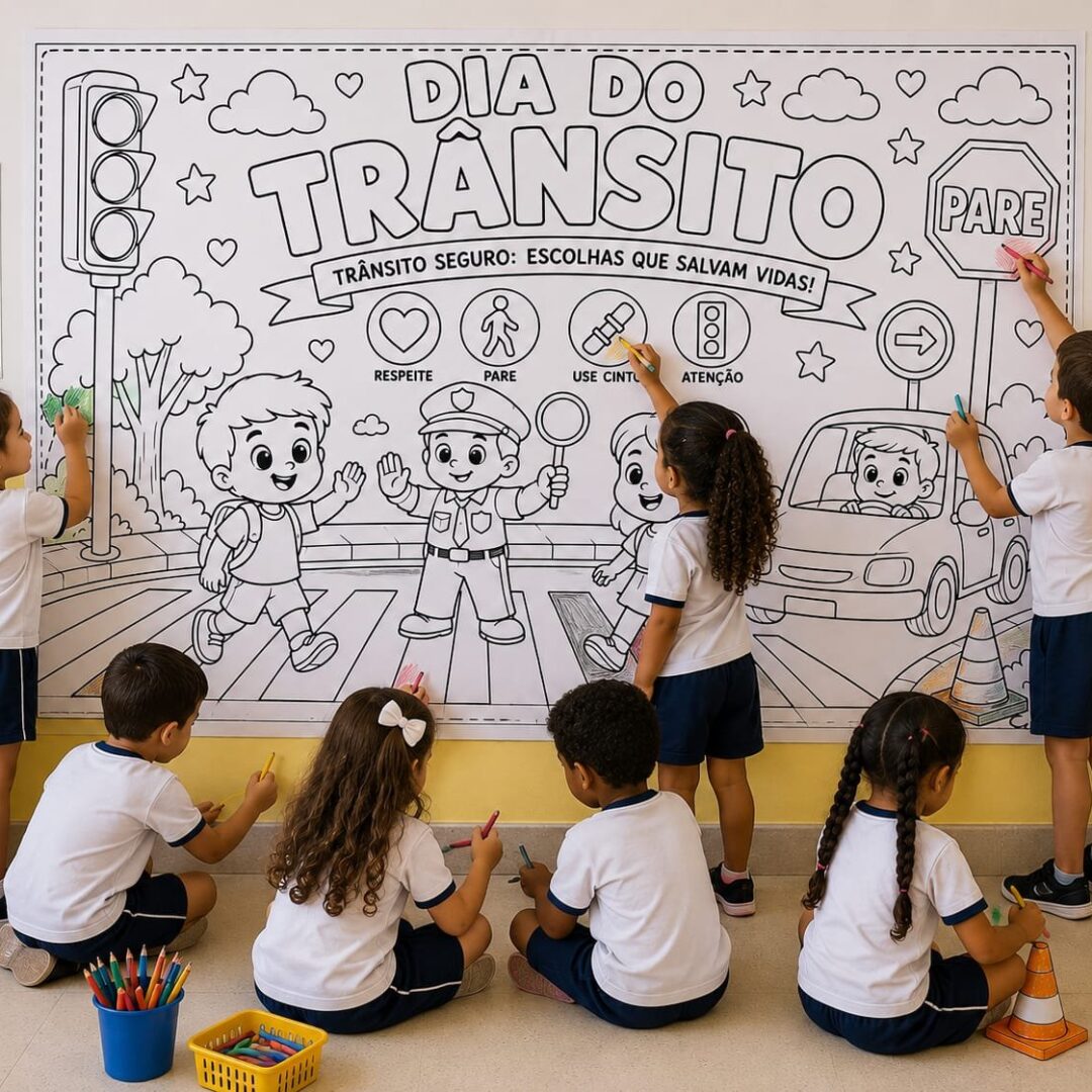 🚦Painel de colorir Trânsito 🚦